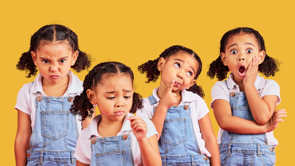 A range of facial expressions expressed with the movement of eyebrows A range of facial expressions through eyebrows express communication